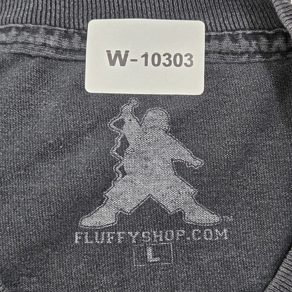 Fluffyshop Men Shirt L Black Graphic Gabriel Iglesias Band Tee Logo READ